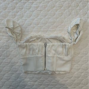 White off the shoulder crop top. Size small